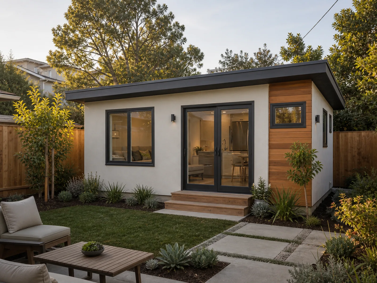 Detached backyard ADU on a tight urban lot in Albany